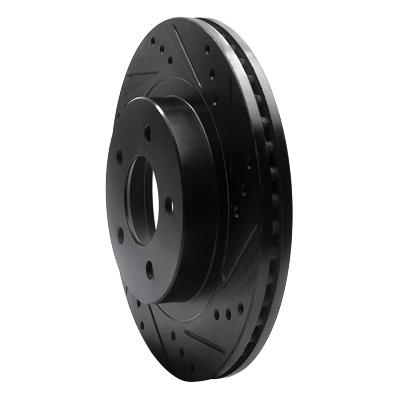 Chrysler Concorde Brake Rotor (1) - Front Right - R1 Concepts - Drilled & Slotted - Black - `98-`04